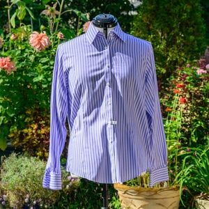 Brooks Brothers,NWOT Tailor'd Fit No-iron stretch Lg-sl lavender/wht,NeverWorn